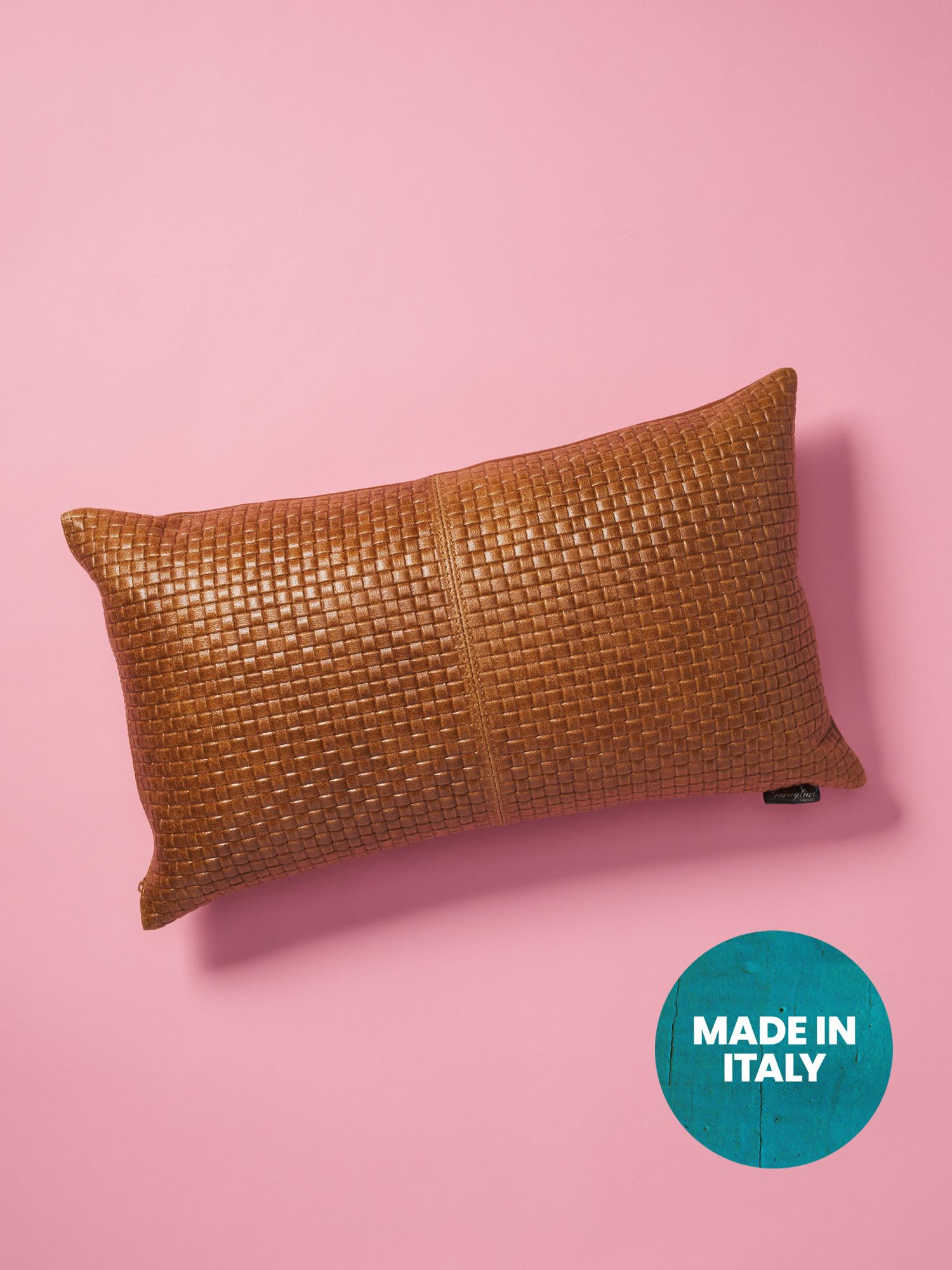 12x20 Leather Basketweave Front Pillow | Living Room | HomeGoods | HomeGoods