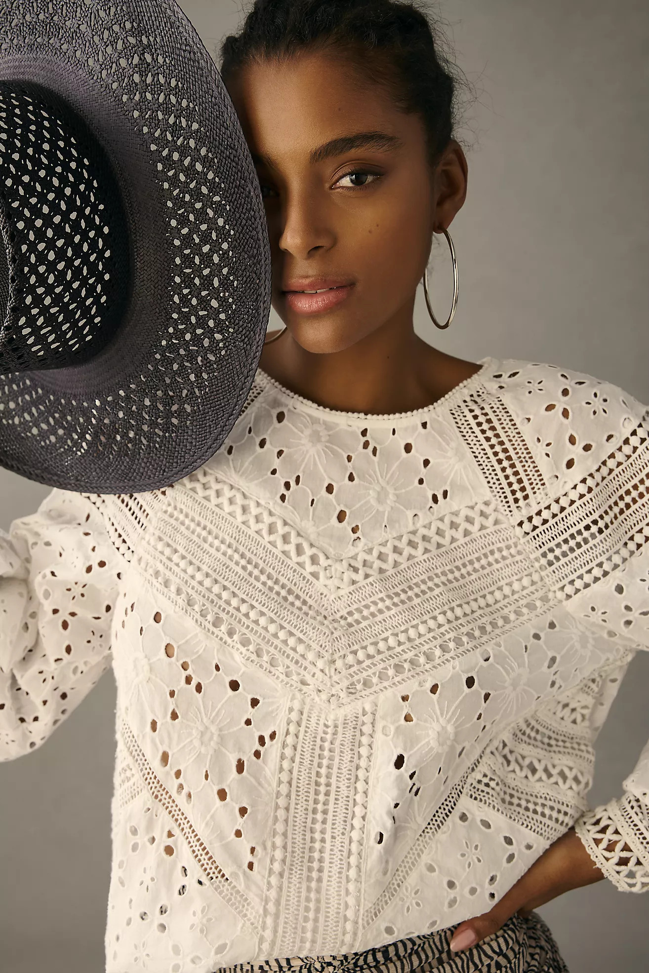 By Anthropologie Lace Cutwork Blouse | Anthropologie (US)