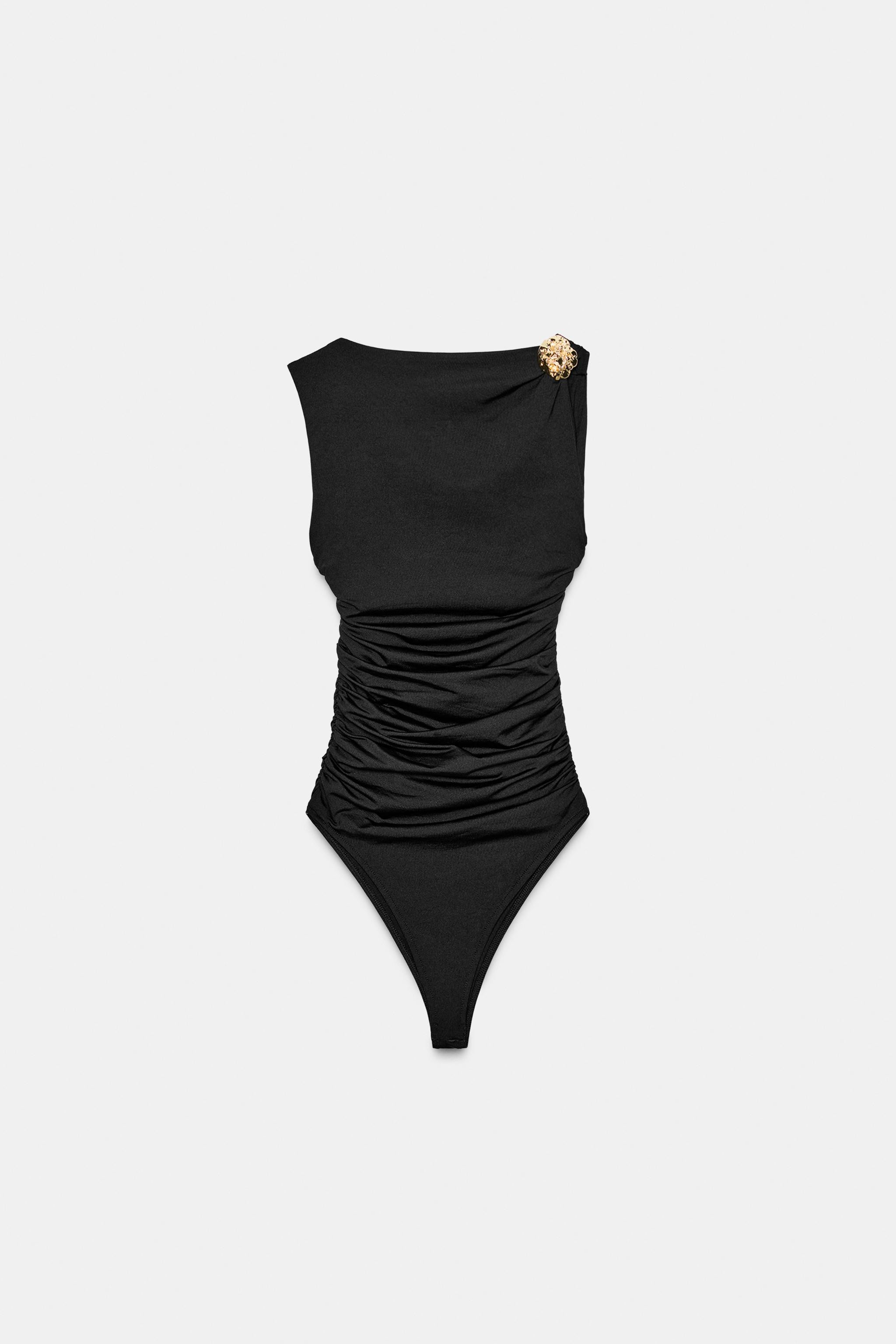 POLYAMIDE TRIM BODYSUIT | Zara US