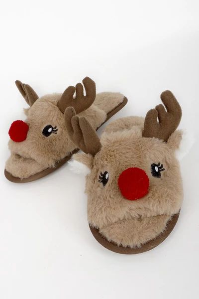 Open Toed Reindeer Slippers | Gunny Sack and Co