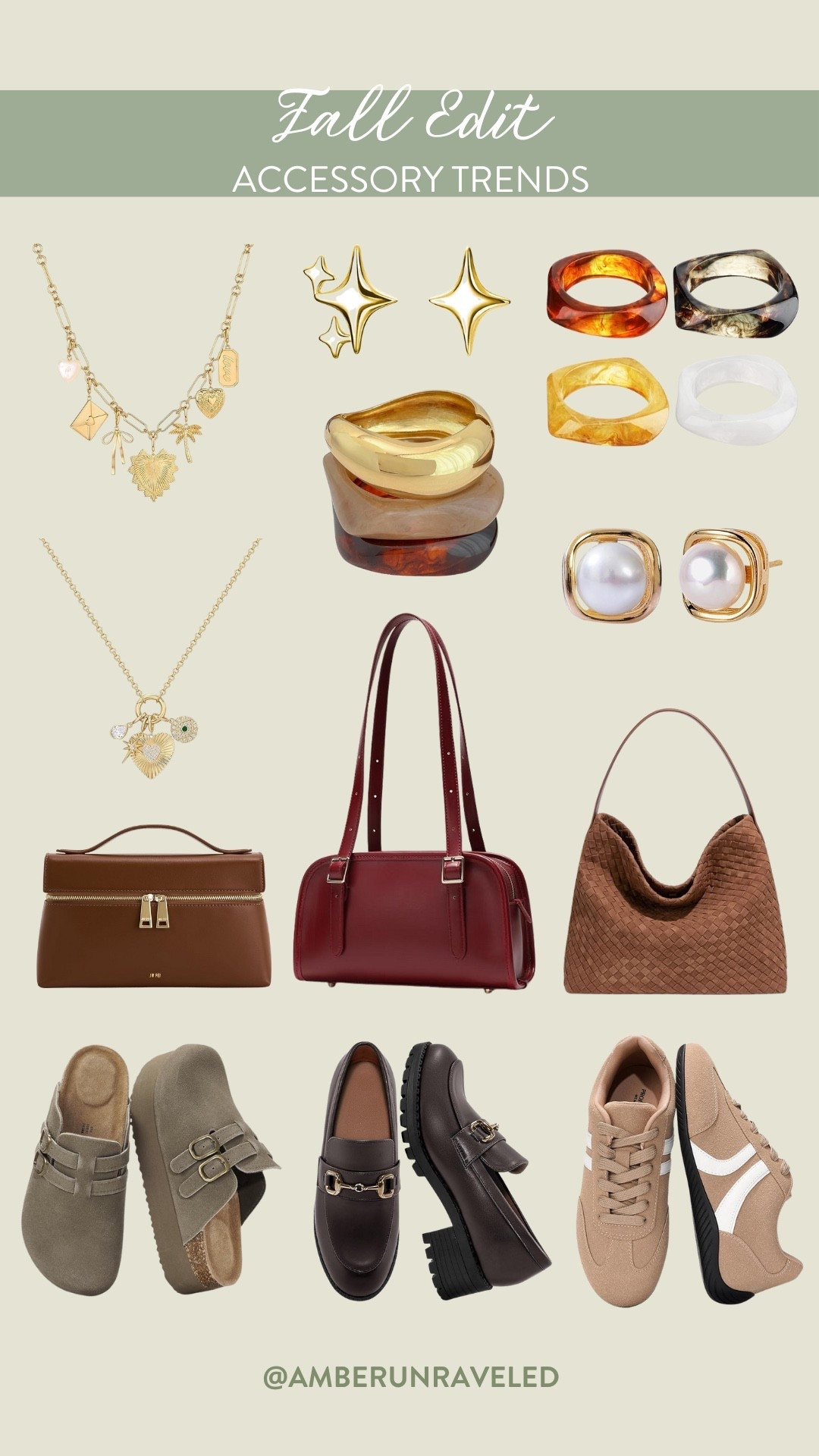 Fall fashion is all about the details! Mix and match these trending accessories to effortlessly upgrade your autumn wardrobe. From cute charm necklaces to stylish loafers, statement earrings, and bangle resin bracelets, discover your perfect fall pairings! 

amazon finds, jewelry, fashion trend, everyday handbags

#LTKStyleTip #LTKItBag #LTKShoeCrush