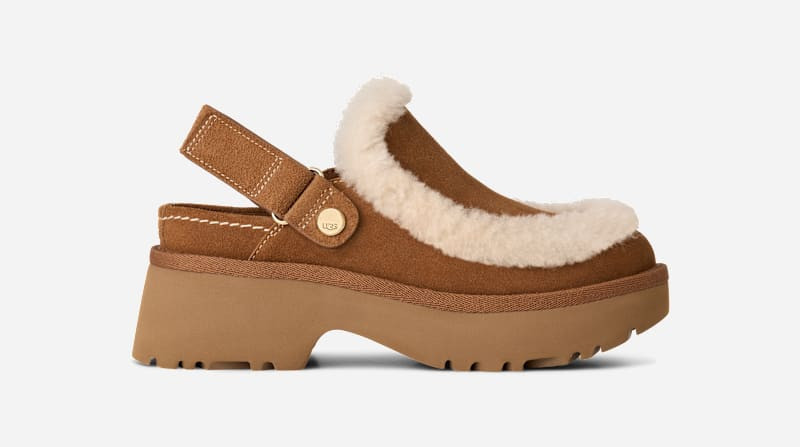 UGG® Women's Esmee Clog Sheepskin Shoes in Chestnut, Size 5 | UGG (US)