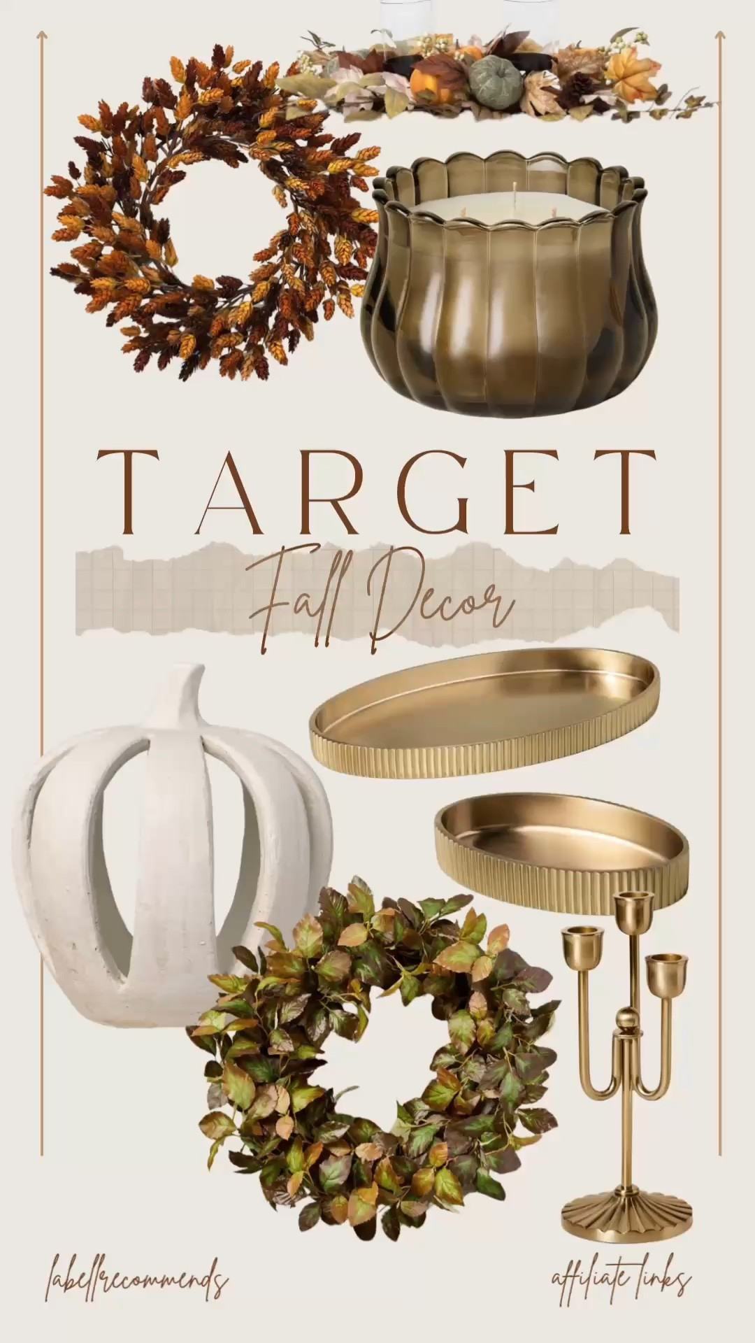 Target’s fall decor has arrived. Pumpkin candles, fall front door wreaths, gold trays, neutral pumpkins, brushed gold candlesticks and so much more 

#target #Falldecor #fallwreaths

Target fall decorations, neutral fall decor, front door wreaths, fall smelling candles

#LTKSeasonal #LTKHome