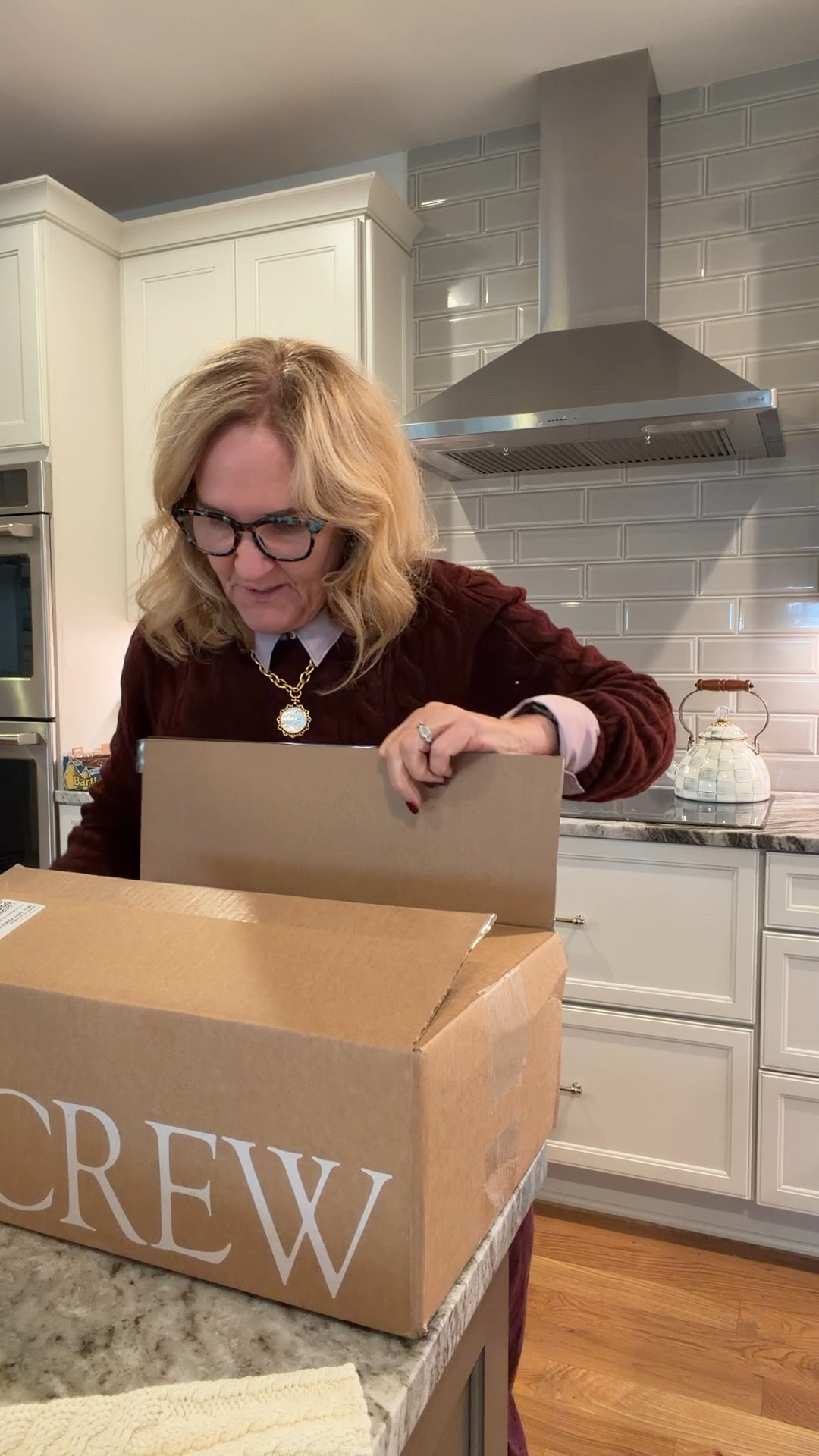 @jcrew unboxing 
Super soft sweater. A bit oversized. I’m going to life this either either a Midwash denim or an ecru denim. I’ll link a few faves 

Cashmere sweater I sized up to a large 
Blouse on sale! Wearing a medium. You may consider sizing up if your arms are thicker. 
Pull on barrel pants size small reg 
Brown suede booties I sized up 1/2 
Helene pendant on the Julie Vos sale 

#LTKootd #LTKSaleAlert #LTKOver40

#LTKSeasonal #LTKOver40 #LTKSaleAlert