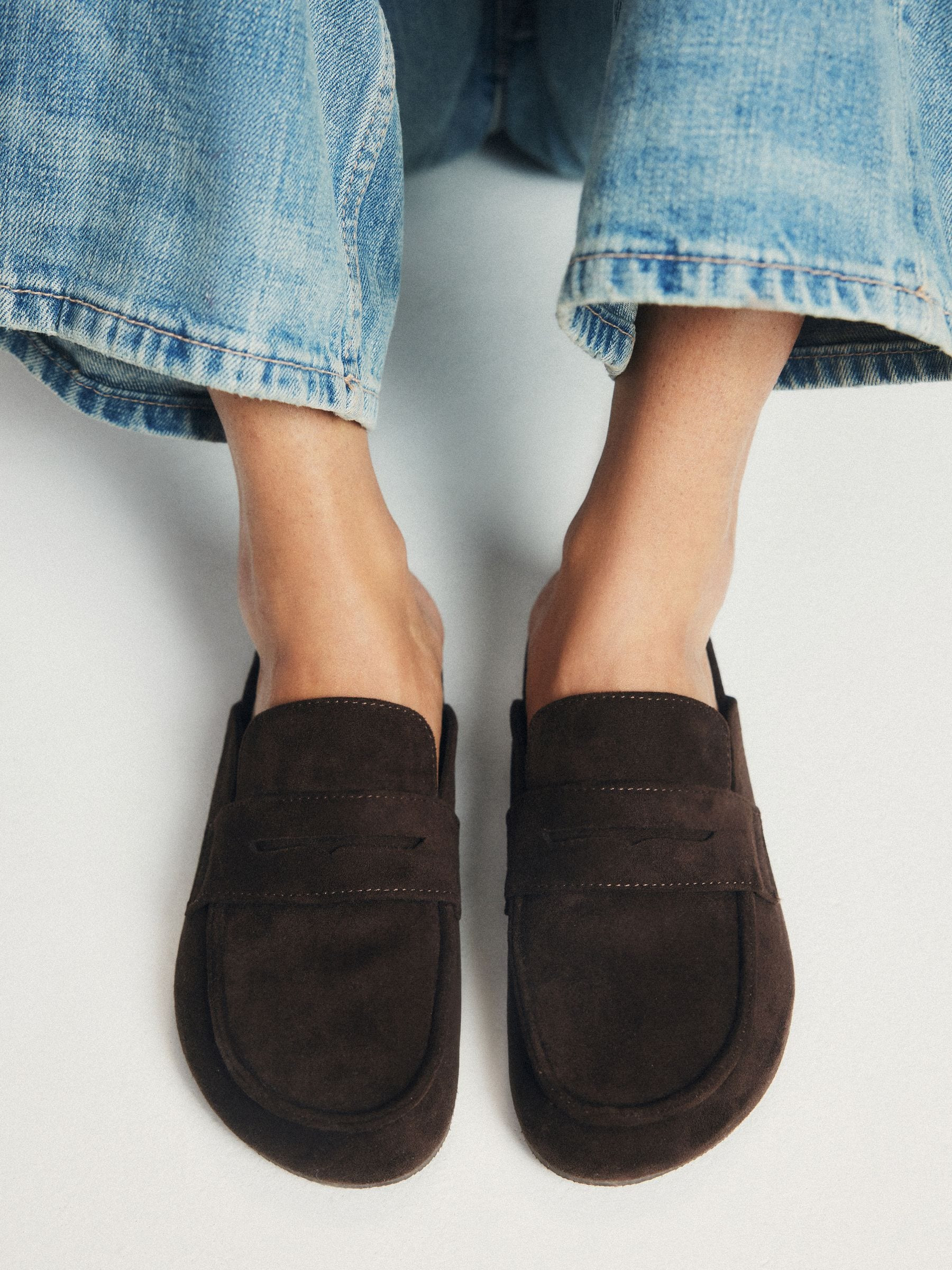 The Set The Set Faux Suede Backless Clog Loafers Sand | Next EU