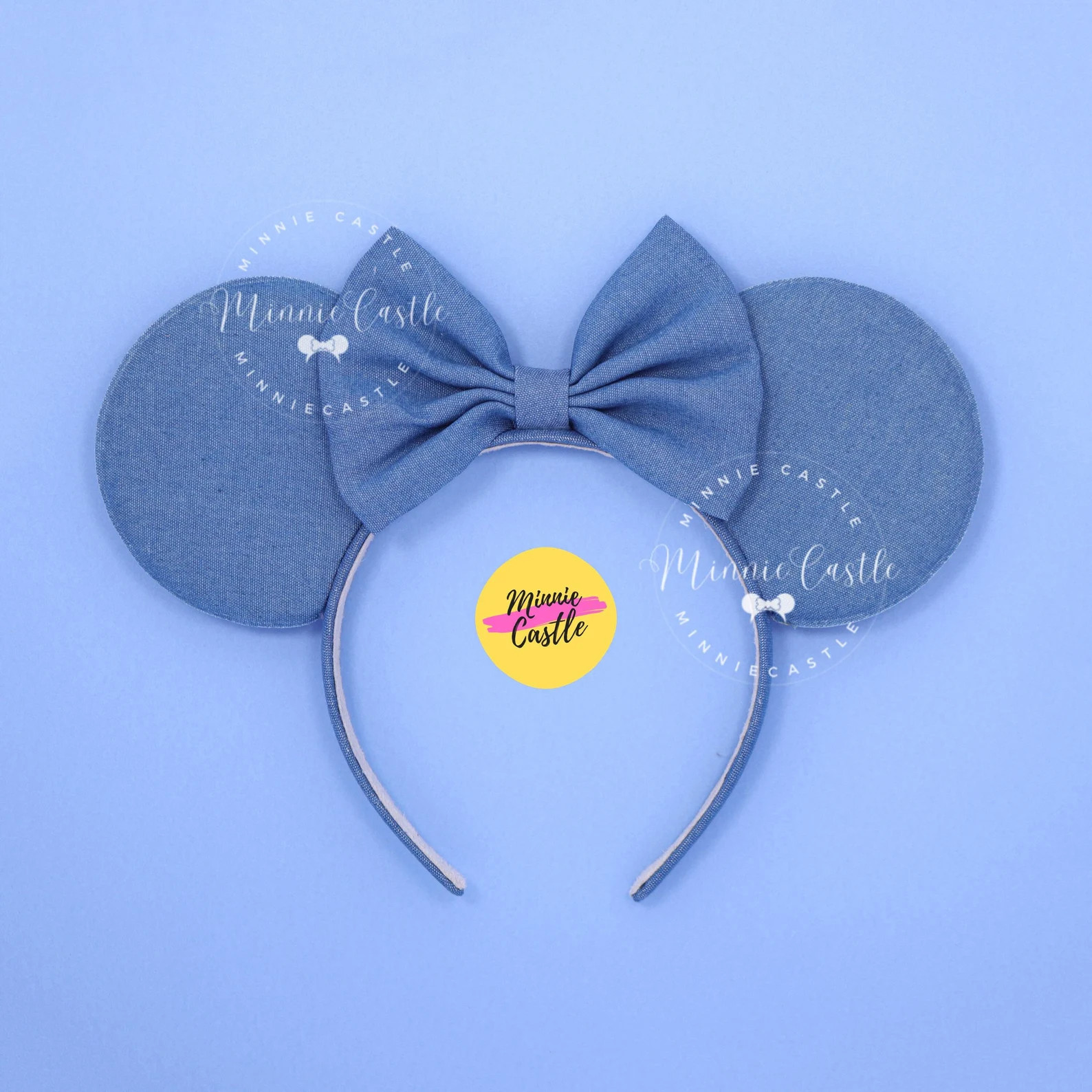 Denim Ears, Mickey Ears, Blue Jean Minnie Ears, Denim Mouse Ear, Denim Mickey Ear Headband for Ad... | Etsy (Global)