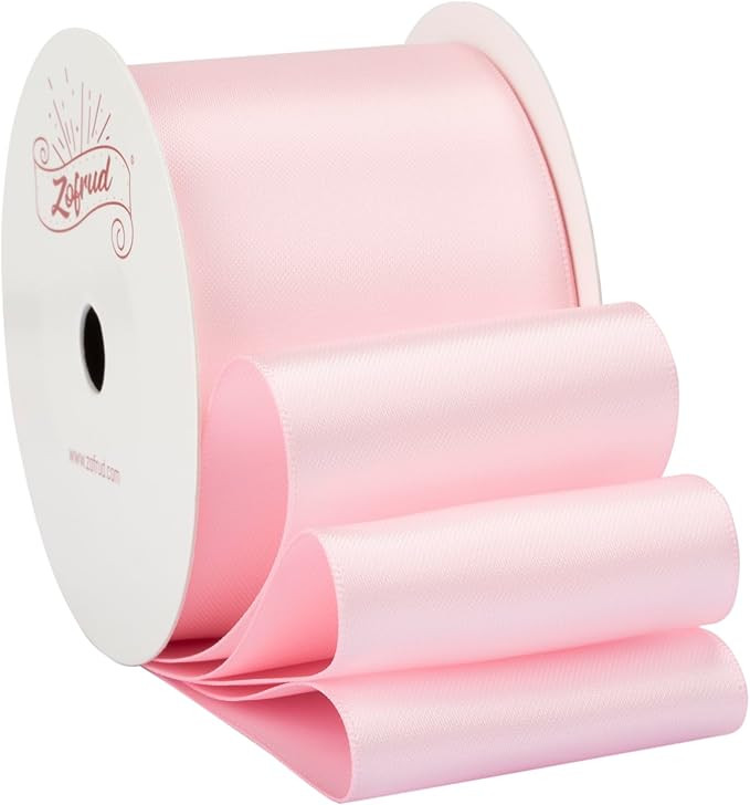 Lt. Pink Satin Ribbon 2 Inch Wide x 10 Yds - Ideal for Crafts, Gift Wrapping, Flower Bouquet, and... | Amazon (US)
