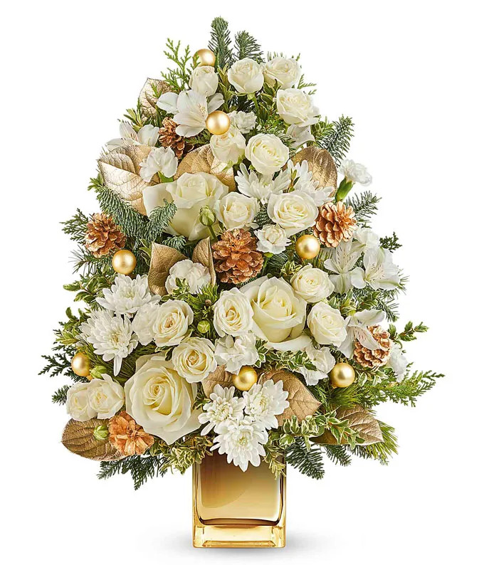 Radiant Golden Holiday Tree | From You Flowers