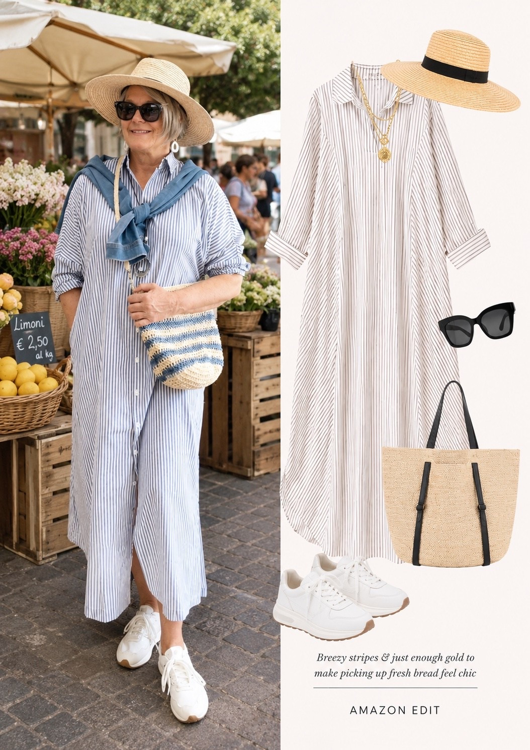 I love this easy breezy striped dress that takes me everywhere from shopping at the farmers market with sneakers and a straw bag to dinner out with sandals and even with flip flops over a swimsuit as a coverup! Score!

#LTKootd #LTKMidsize #LTKvlog