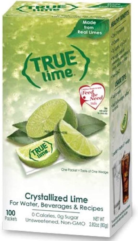 TRUE LIME Water Enhancer, Bulk Dispenser Pack (100 Packets), 0 Calorie Drink Mix Packets For Wate... | Amazon (US)