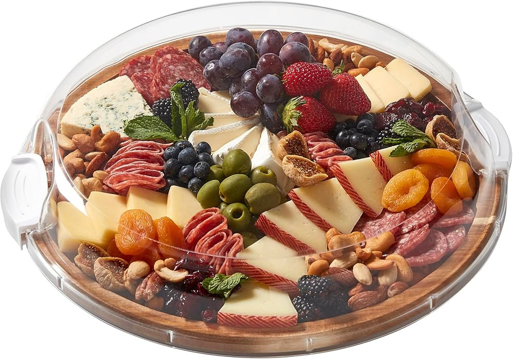 Farberware Build-a-Board Cutting Board with Single Compartment and Clear Locking Lid for Charcute... | Amazon (US)