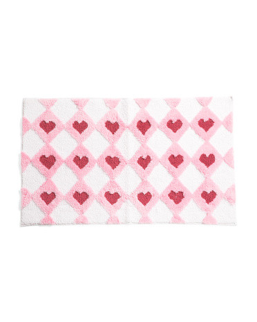 21x34 Diamond Hearts Bath Rug | TJ Maxx