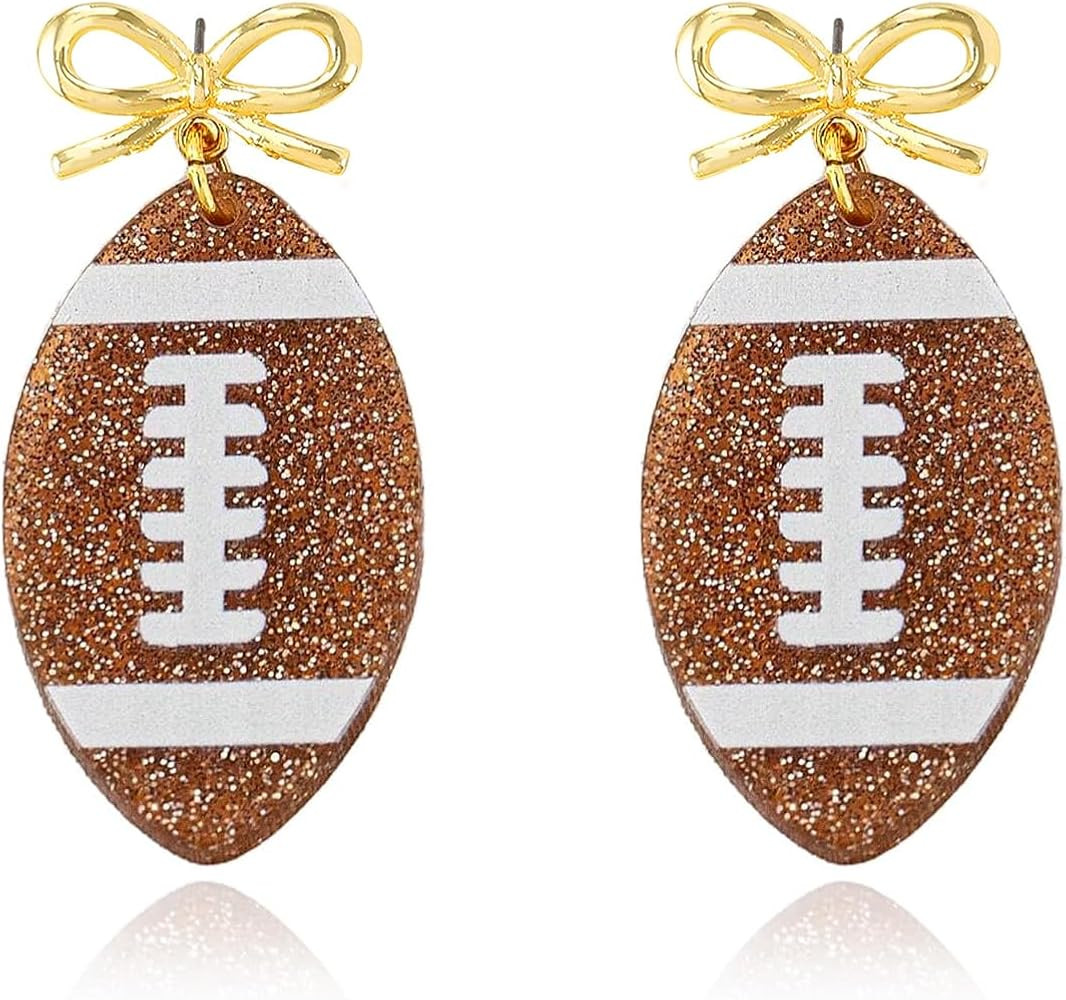 Baseball Softball Bow Earrings for Women Bow Football Earings Game Day Earrings Outfits Shirts Wo... | Amazon (US)