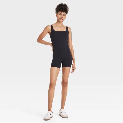 Women's Everyday Soft Short Active Bodysuit - All In Motion™ Black M | Target