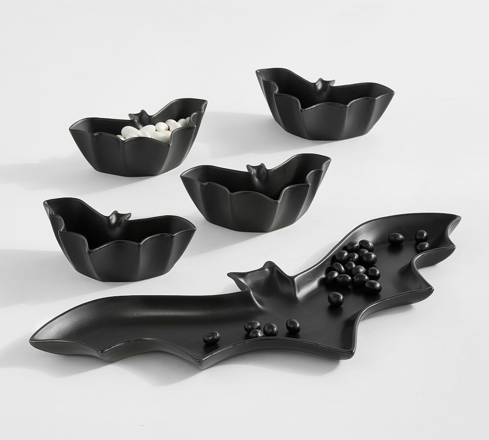 Bat Shaped Stoneware Condiment Bowls - Set of 4 | Pottery Barn (US)