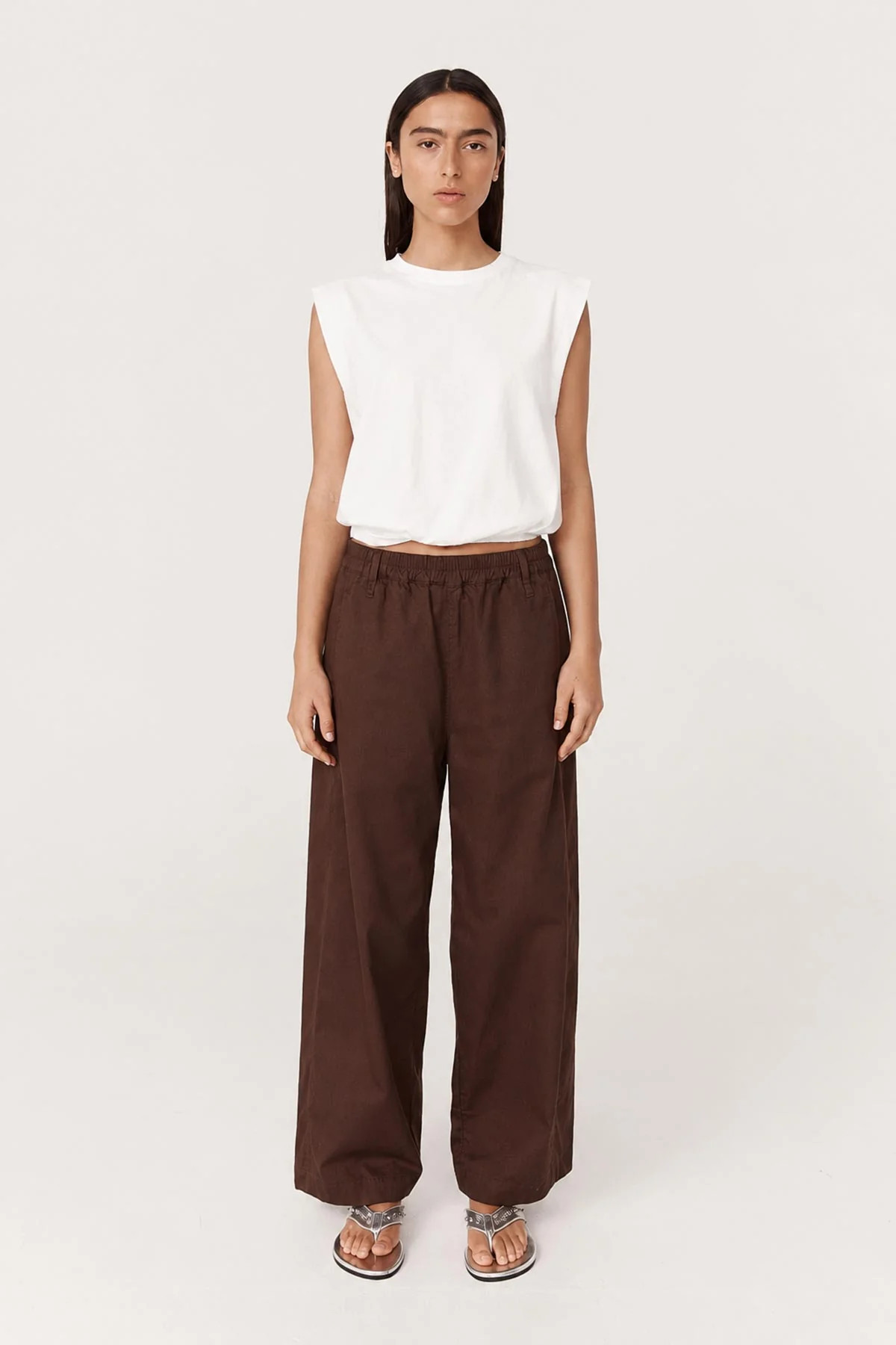Maryanne Barrel Leg Pants Chocolate Brown | ROWIE Pants | ROWIE The Label (US)