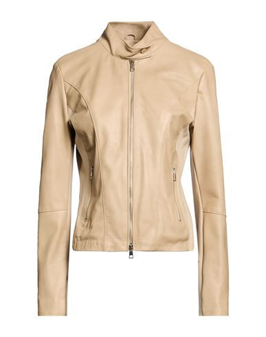 Street Leathers Woman Jacket Beige Size S Leather, Viscose, Elastane, Nylon | YOOX (US)