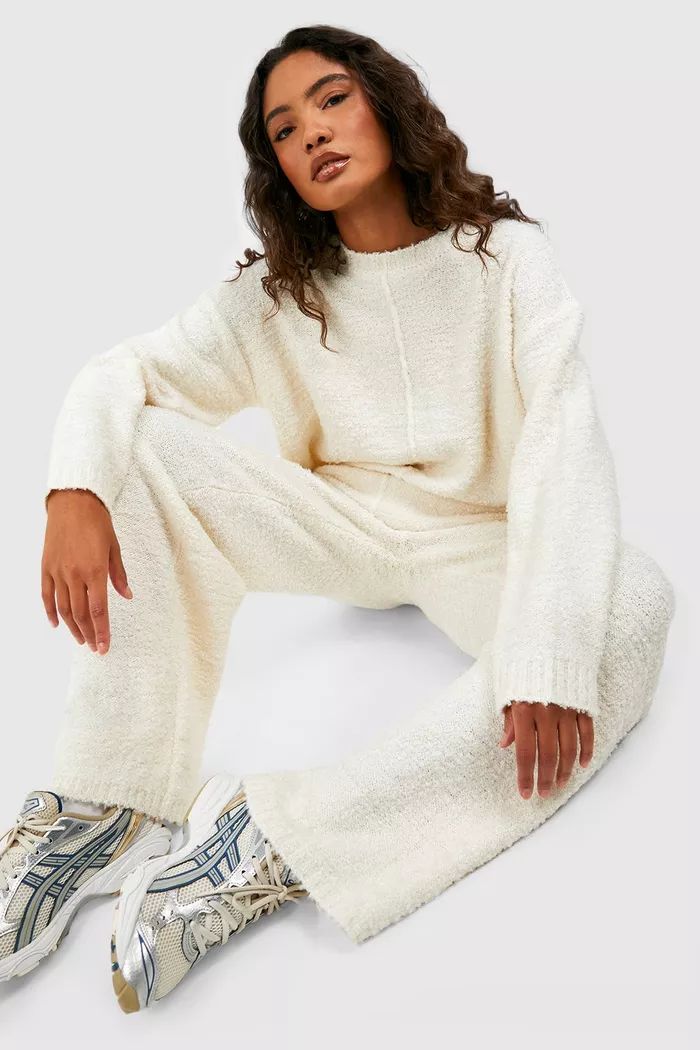 Tall Boucle Knit Seam Detail Oversized Jumper | boohoo (US & Canada)