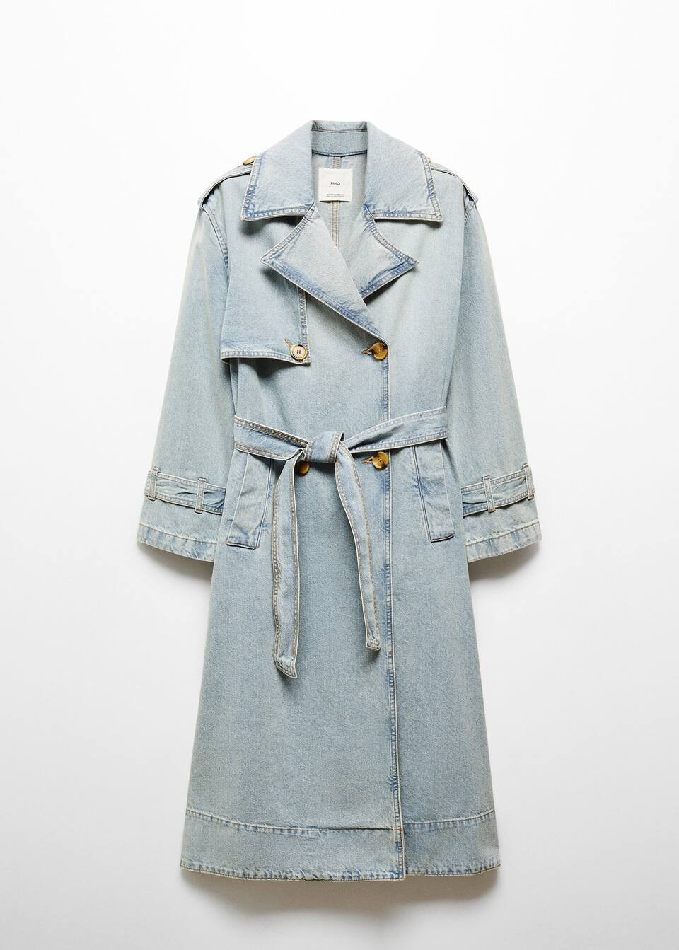 Double breasted denim trench -  Women | Mango USA | MANGO (US)