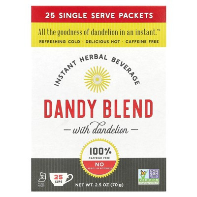 Dandy Blend Instant Herbal Beverage with Dandelion, Caffeine Free, 25 Single Serve Packets, 2.8 g Each | Target