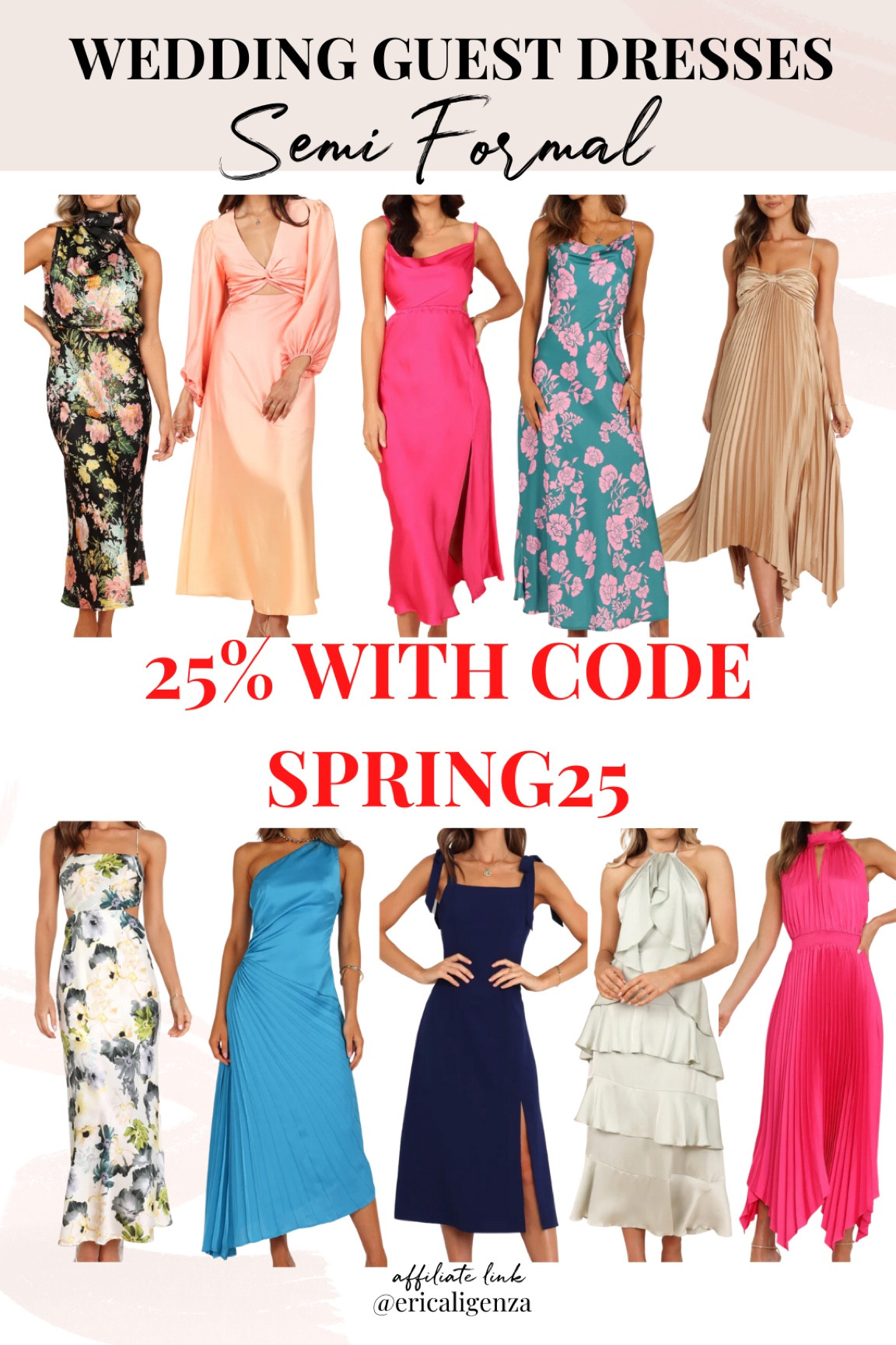 Semi formal wedding guest dresses 🫶🏼 use code SPRING25 for 25% off!!

Semi formal wedding guest dress // spring wedding guest dress // floral wedding guest dress // ombré dress for spring // satin wedding guest dress // patterned wedding guest dress // metallic wedding guest dress // floral dress for spring // one shoulder semi formal dress // navy semi formal dress // ruffled wedding guest dress // pink semi formal dress 

#LTKwedding #LTKunder100 #LTKSeasonal