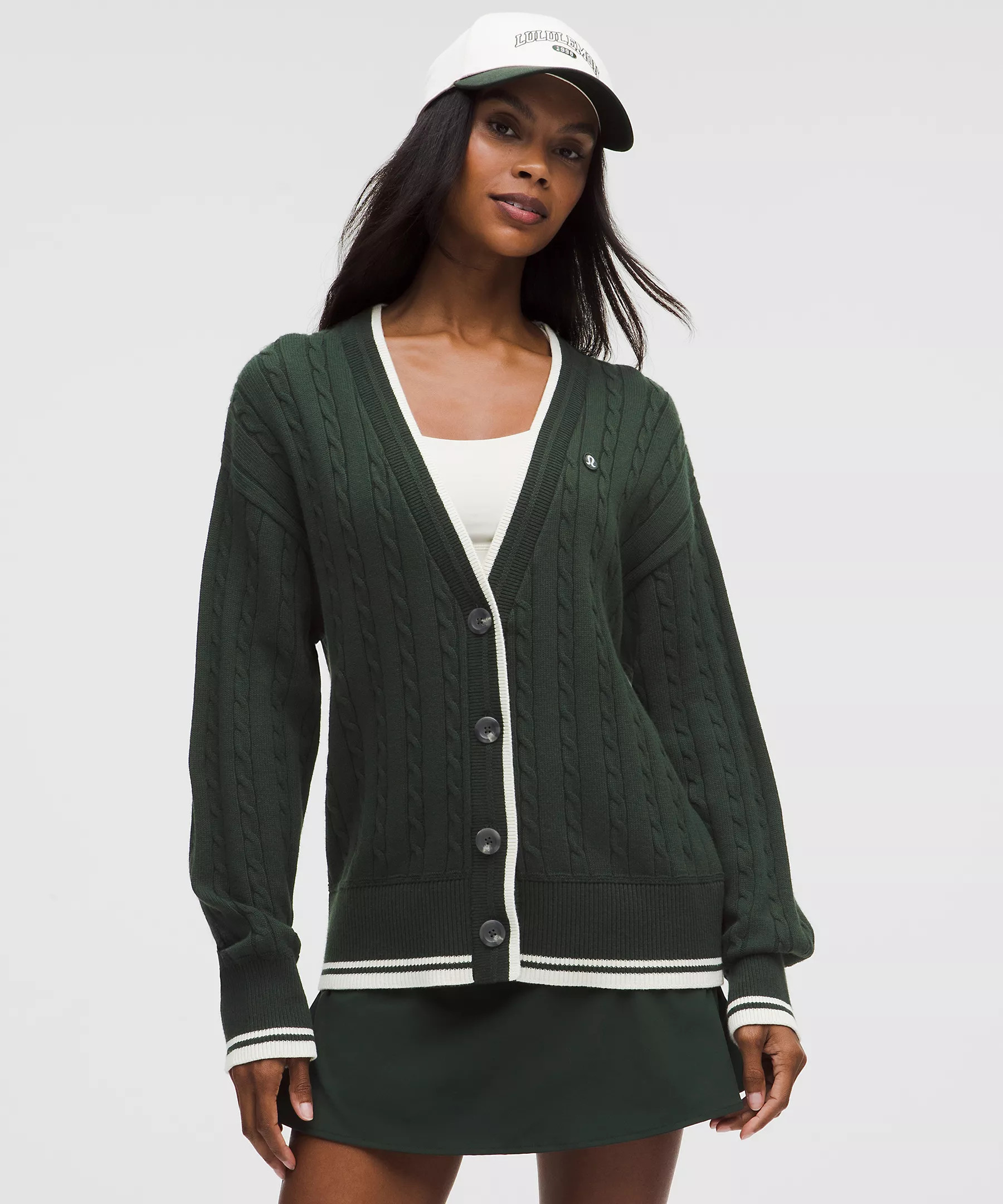 Cotton-Blend Cable-Knit Cardigan | Lululemon (US)