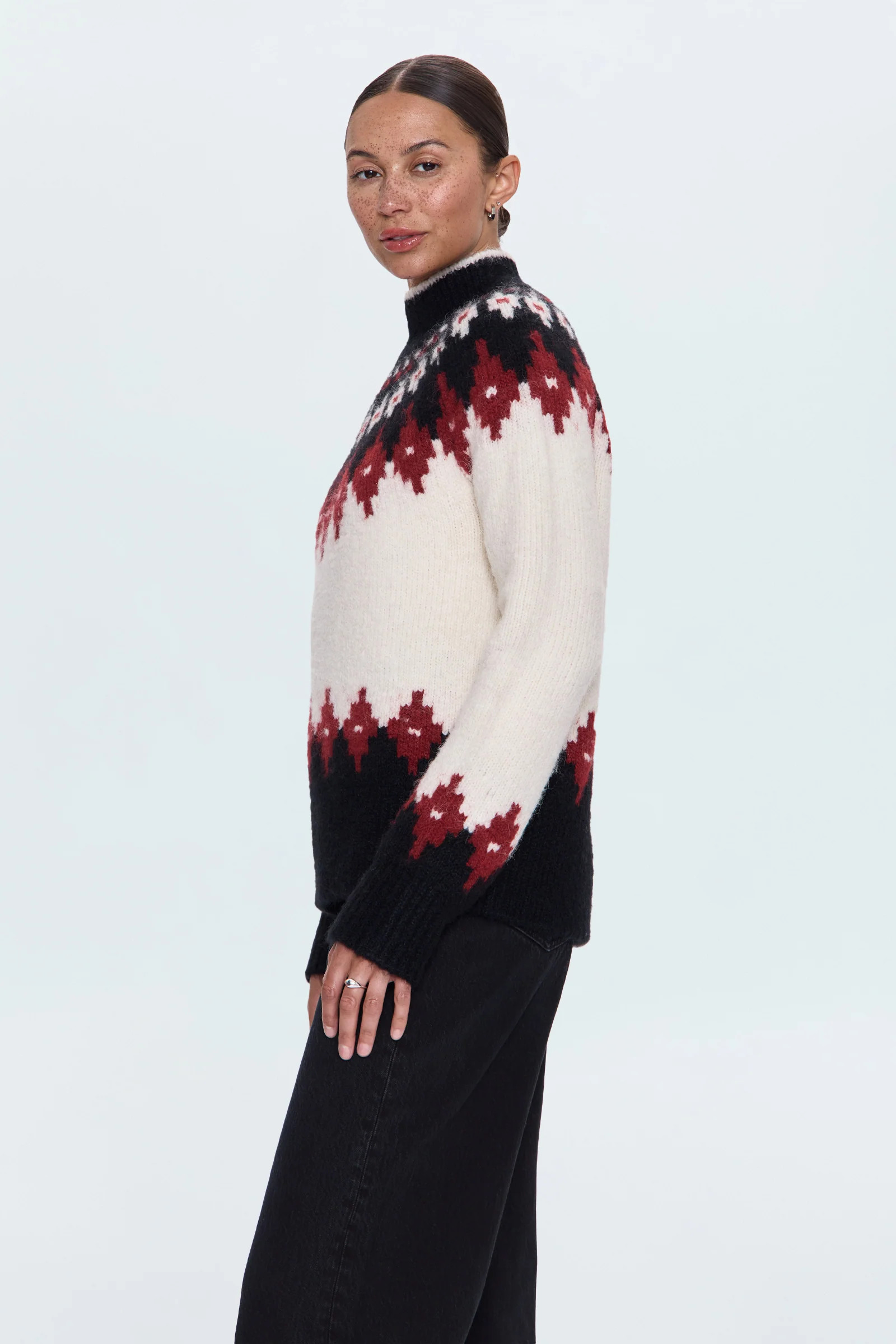 Astrid Pullover Sweater - White Oxblood | Pistola Denim