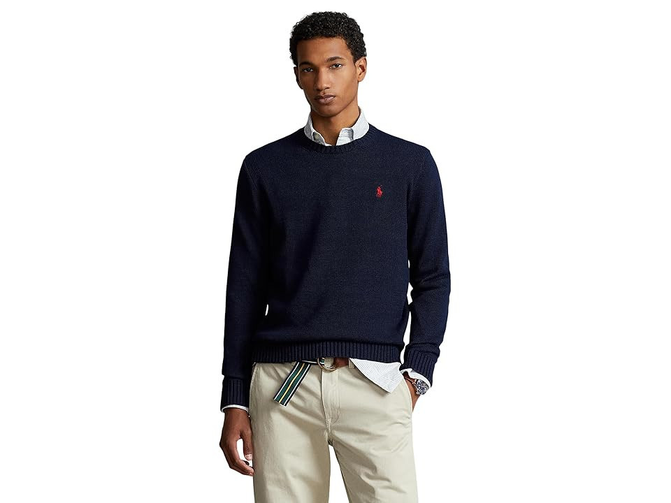 Polo Ralph Lauren Cotton Crew Neck Sweater Men's Clothing Hunter Navy : MD | Zappos