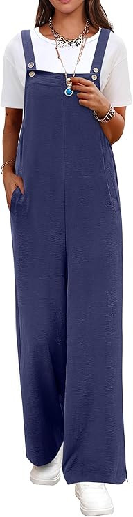 ANRABESS Overalls for Women 2026 Summer Casual Loose One Piece Outfits Baggy Wide Leg Jumpers Lig... | Amazon (US)