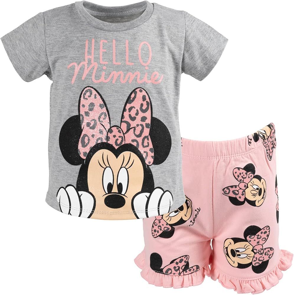 Disney Minnie Mouse Graphic T-Shirt & French Terry Shorts Multicolor | Amazon (US)