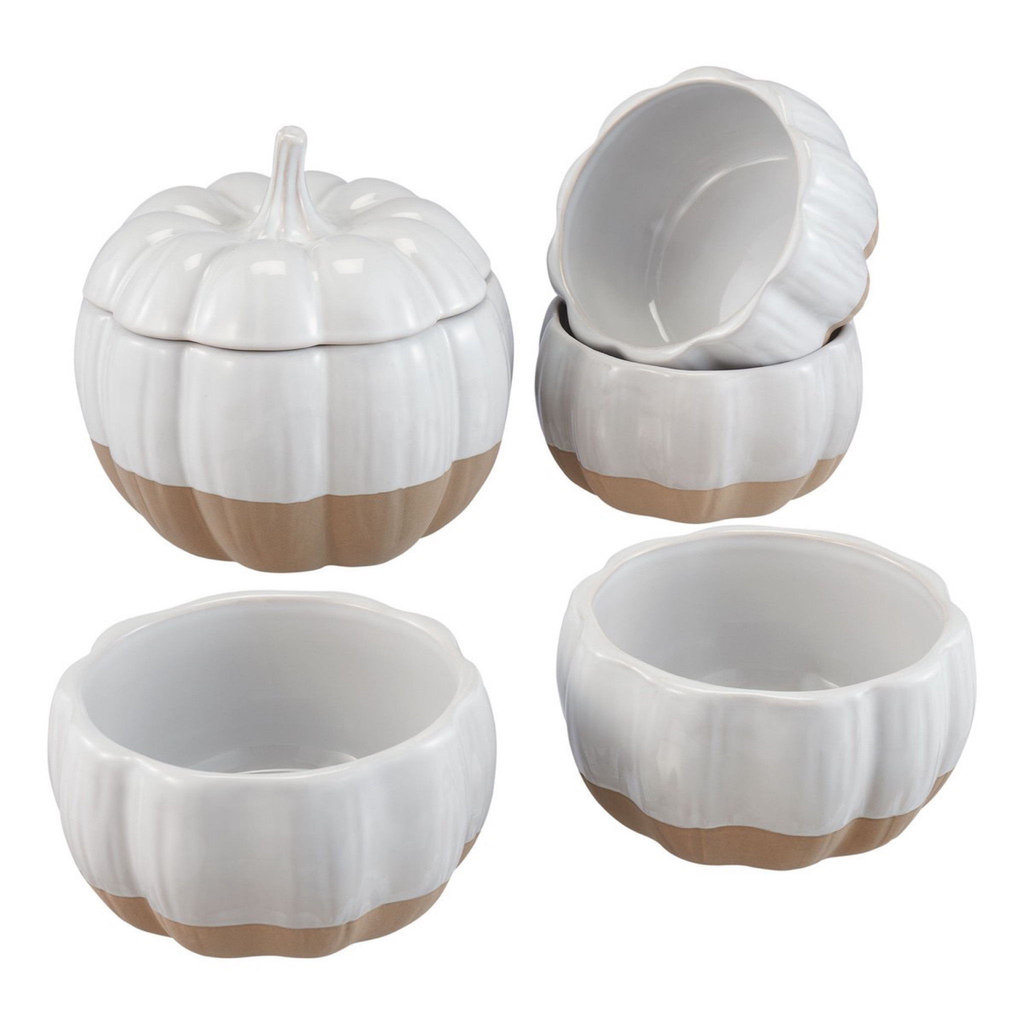 Beautiful two-tone pumpkin bowl set.
4 bowls and lidded jar.

Great for soups, chili, ice, cream, entertaining & more! 

Microwave & dishwasher safe.





#pumpkinbowls #fallhomedecor #fall #pumpkinseason #pumpkin #walmarthome #betterhomesandgardens 

#LTKunder50 #LTKhome #LTKSeasonal