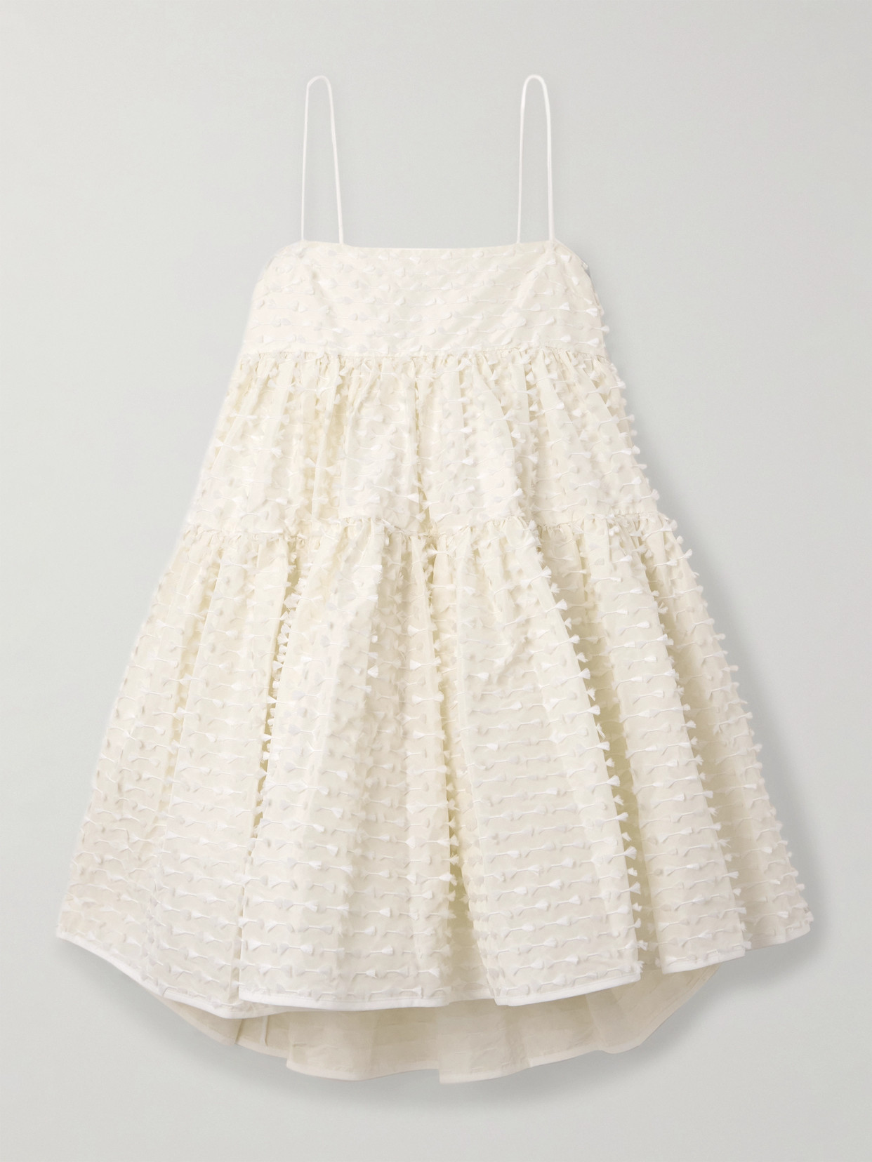Cecilie Bahnsen - Oberra Tiered Fil Coupé Shell Mini Dress - White | NET-A-PORTER (UK & EU)