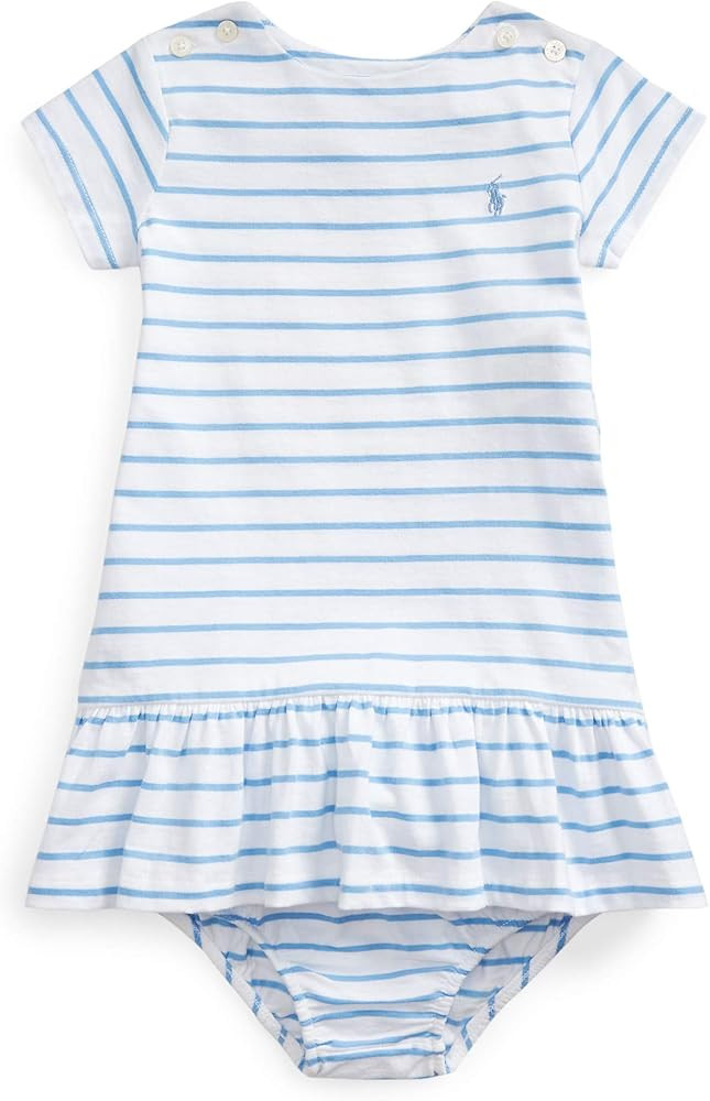 Ralph Lauren Baby Girl Striped Jersey Dress & Bloomer 2 Piece Set | Amazon (CA)