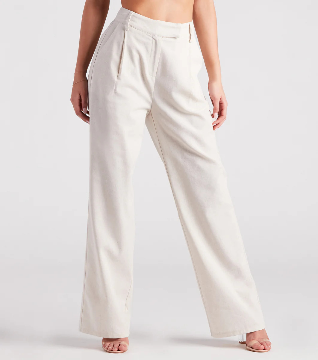 Make The Shift Linen Wide Leg Trouser Pants | Windsor Stores