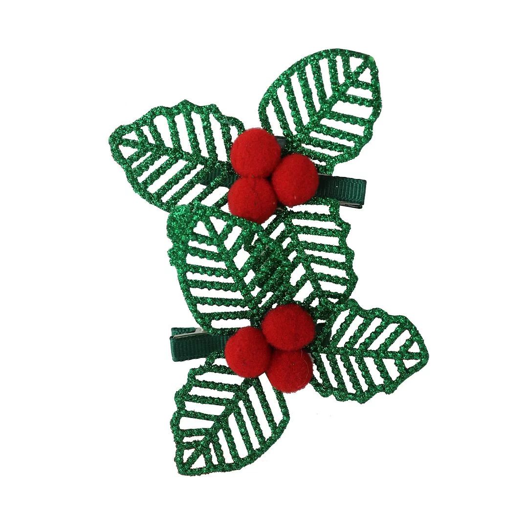 Holiday Time Festive Holly Hair Clips, 2 Pc. | Walmart (US)