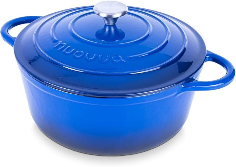 Nuovva Enamelled Cast Iron Dutch Oven Pot with Lid – 6.4 Quart Non Stick Casserole Pot – Heav... | Amazon (US)