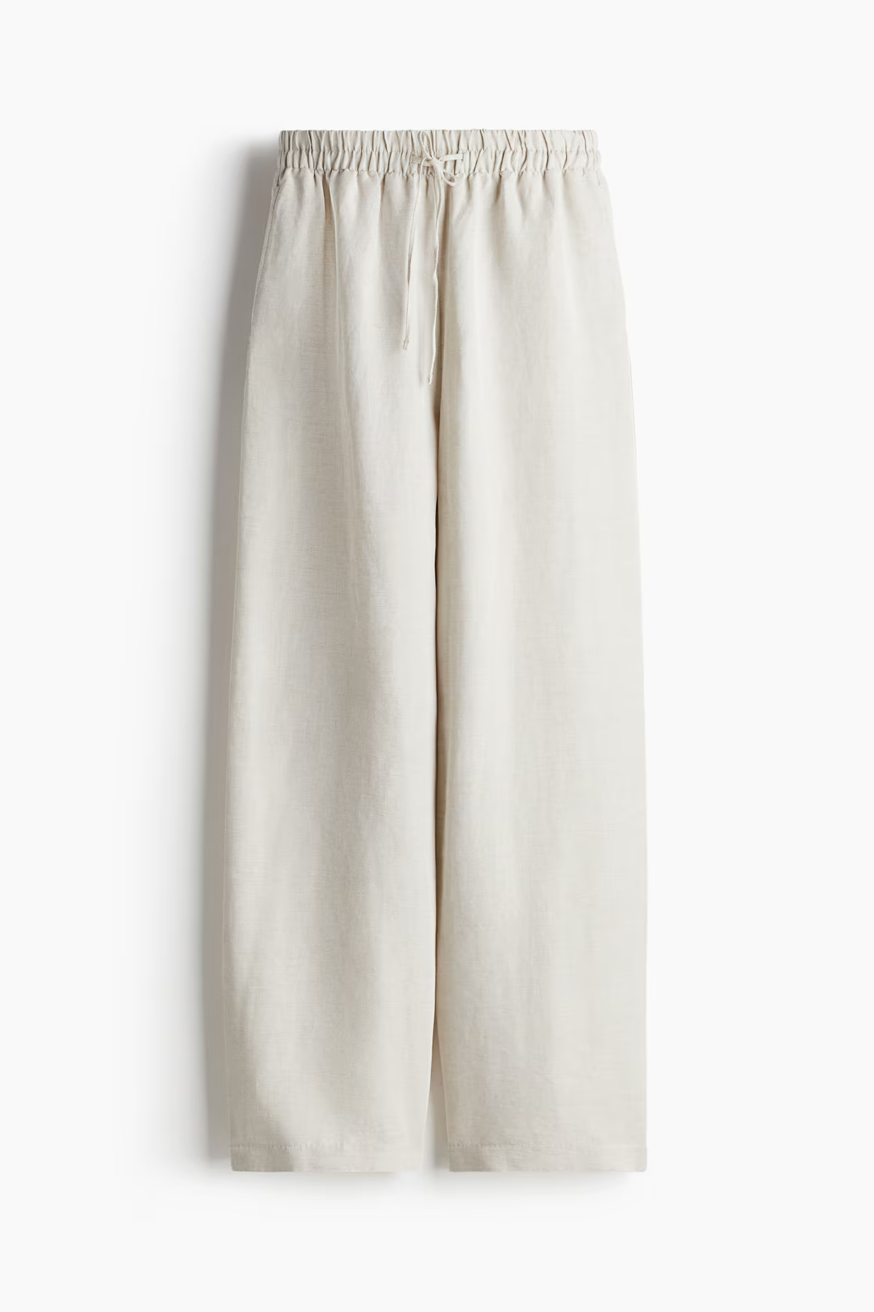 Linen-blend trousers - Light beige - Ladies | H&M GB | H&M (UK, MY, IN, SG, PH, TW, HK)