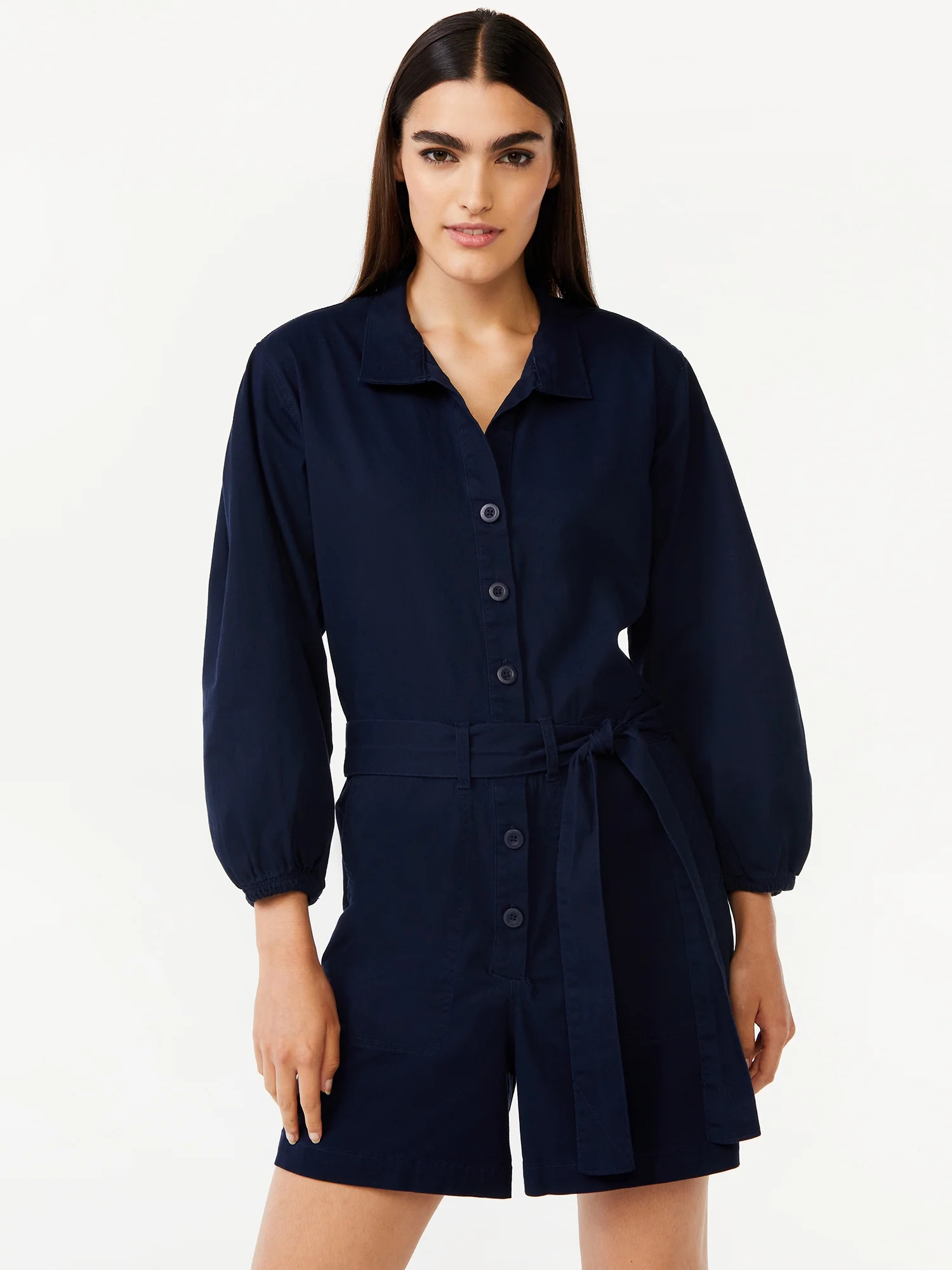 Free Assembly Women's Utility Romper with Blouson Sleeves - Walmart.com | Walmart (US)