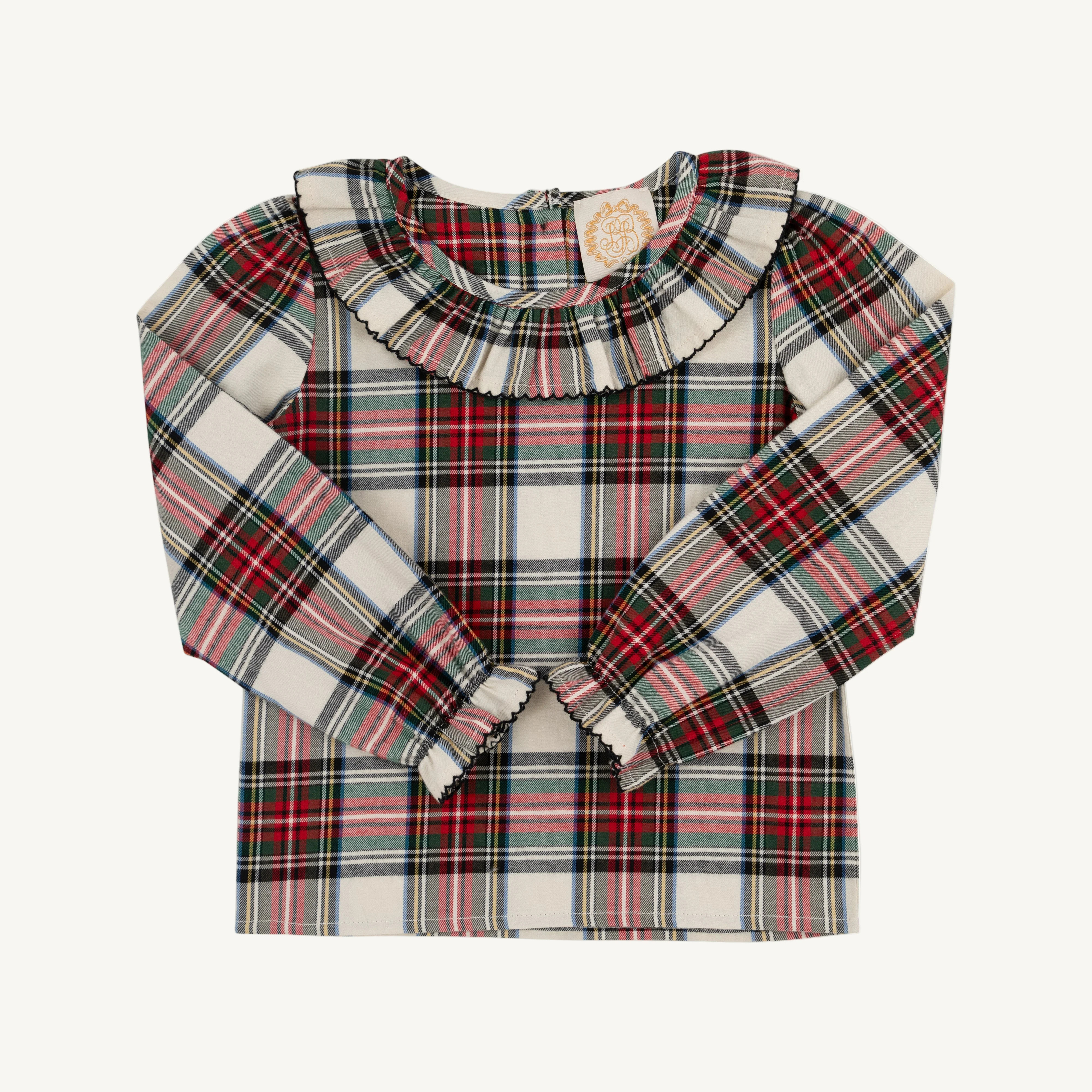 Ramona Ruffle Collar Shirt & Onesie (Long Sleeve Flannel) - Charlie Pl | The Beaufort Bonnet Company