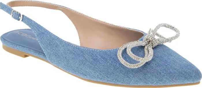 BCBGeneration Kristin Pointed Toe Denim Slingback Flat (Women) | Nordstrom | Nordstrom