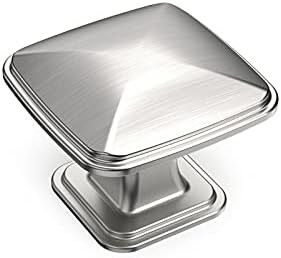 Amerdeco 10 Pack 1-1/4inch Shiny Brushed Satin Nickel Cupboard Drawer Knobs Kitchen Cabinet Knobs Si | Amazon (US)