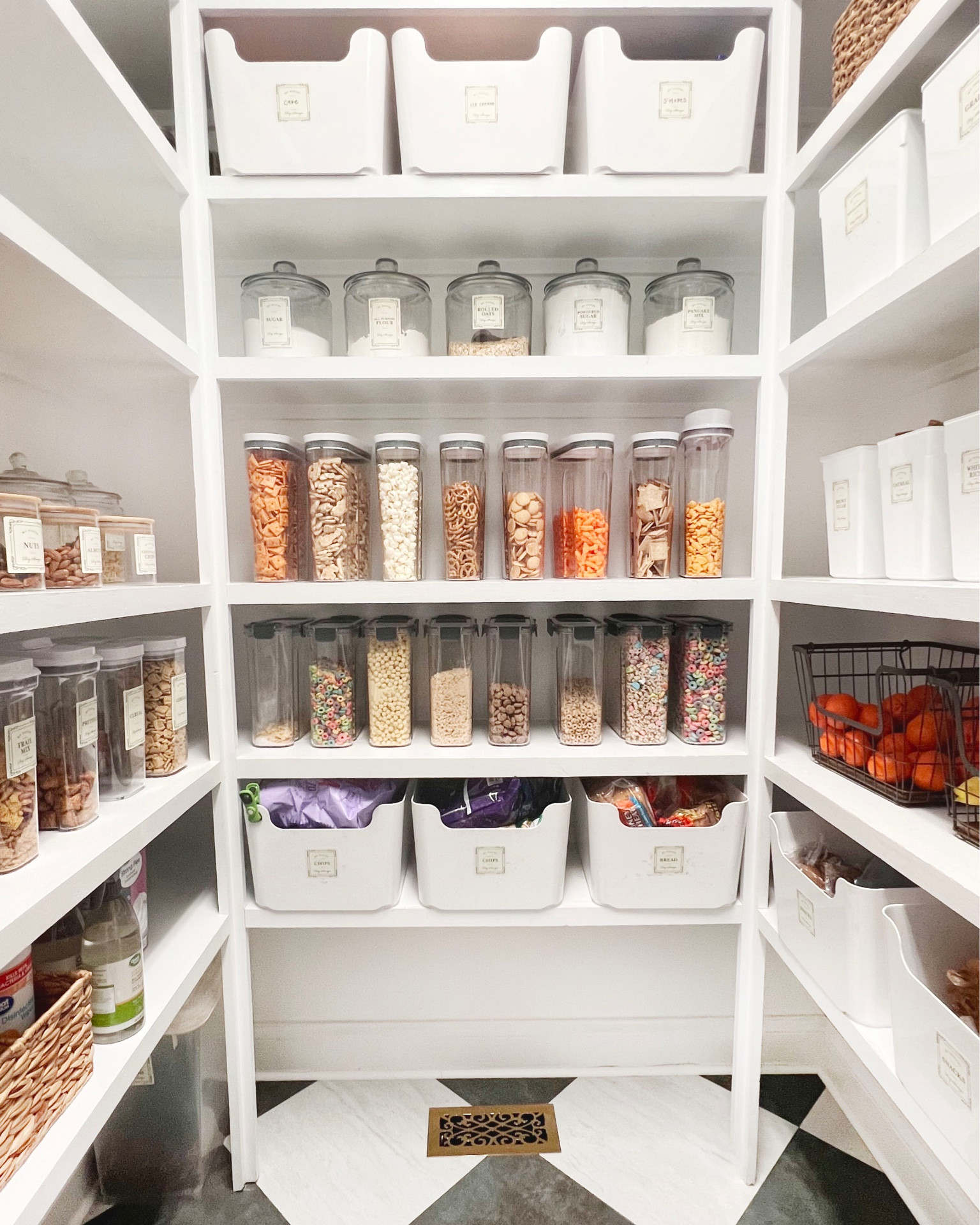 After 3 months of kitchen renovation, our pantry needed a refresh and to be fully restocked! I cleaned everything out, wiped down shelves, painted a fresh coat of paint on the walls, installed peel and stick tiles over the old floors and reorganized all of our food with new bins and labels.

Finally, I restocked all of our food items — which I ordered quickly with Walmart Online Grocery service! @walmart delivery is a game changer for busy families!

I saved a ton of time (and money! Hello, no impulse buys!) by having my personal shopper do the hard work for me. I also saved a ton by getting Walmart brands (Great Value, Marketside,  etc) without compromising quality or taste! 

New customers can use promo code TRIPLE10 to save $10 off their first three pickup or delivery orders. $50 min. Restrictions & fees apply. 

#walmartpartner #walmart #walmartgrocery

Follow my shop @mallorynikolaushome on the @shop.LTK app to shop this post!

#LTKhome