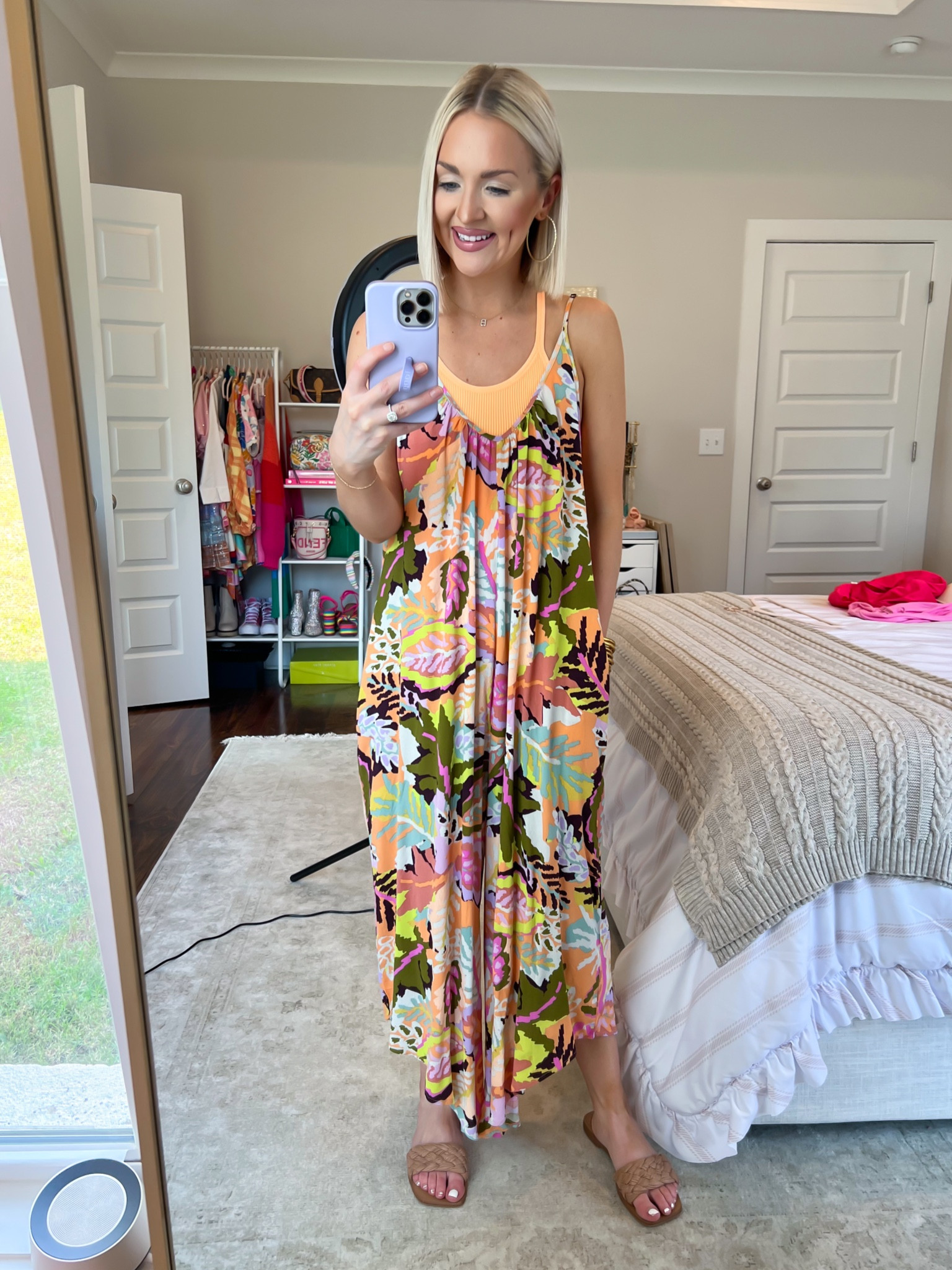 Tropical print jumpsuit / vacation jumpsuit / casual jumpsuit / casual summer outfit / summer style 
Size: SM in jumpsuit, SM in tank 

#LTKFind #LTKSeasonal #LTKstyletip