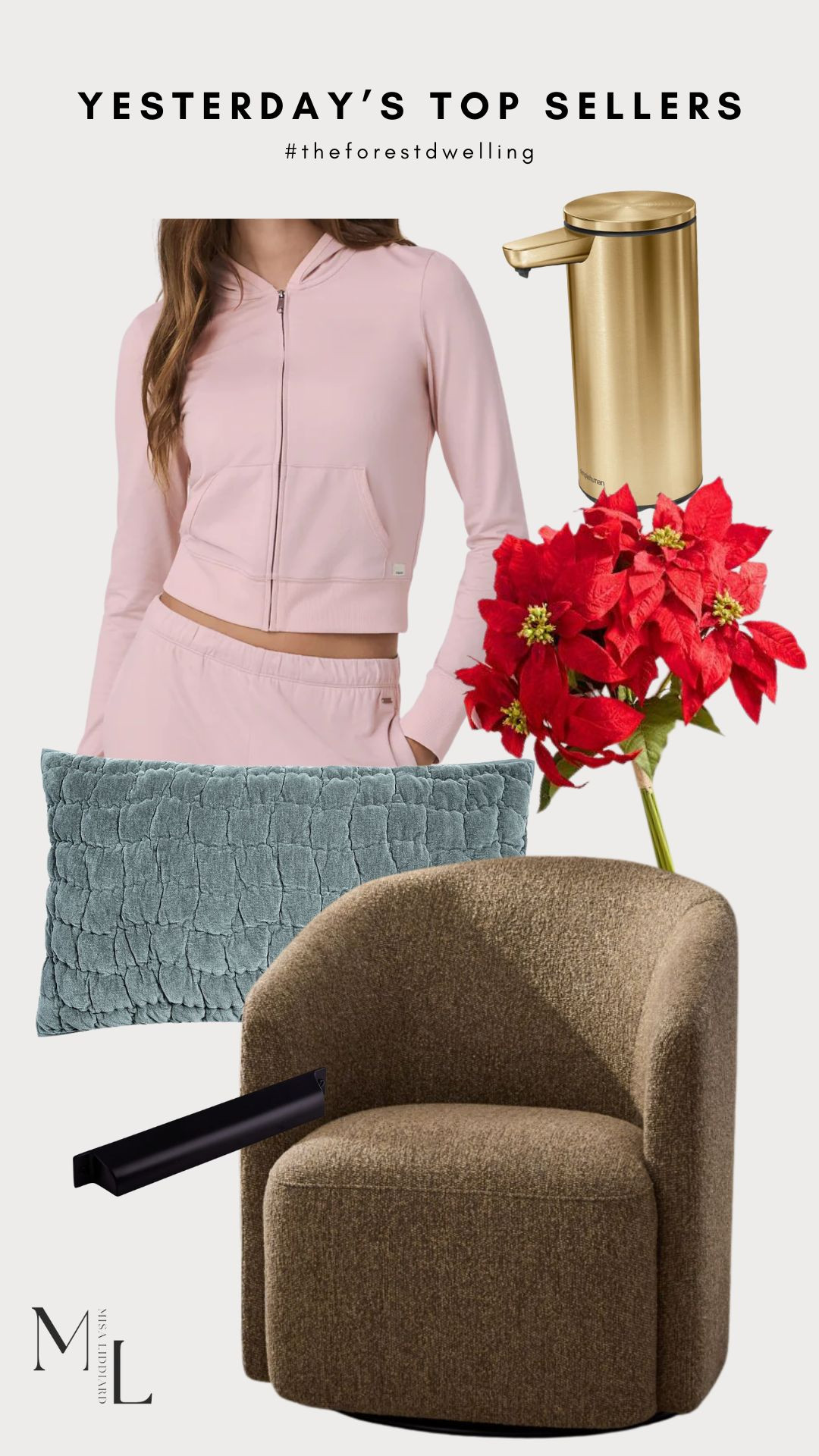 Sharing yesterday's top sellers! The Halo Mini Full Zip is one of my go to pieces. I have multiple different colors and the matching sweats. So cute! The Preston swivel chair is amazing quality. Comes in a variety of colors and textures. This touch free soap dispenser is so convenient and I love how aesthetic it looks on the counter.  

 #LTKHome