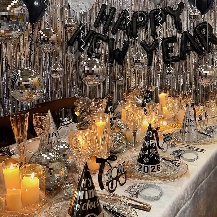 New Years Eve Party Supplies - New Years Decorations 2026 - 98 Pcs Sets With Happy New Year Ballo... | Amazon (US)