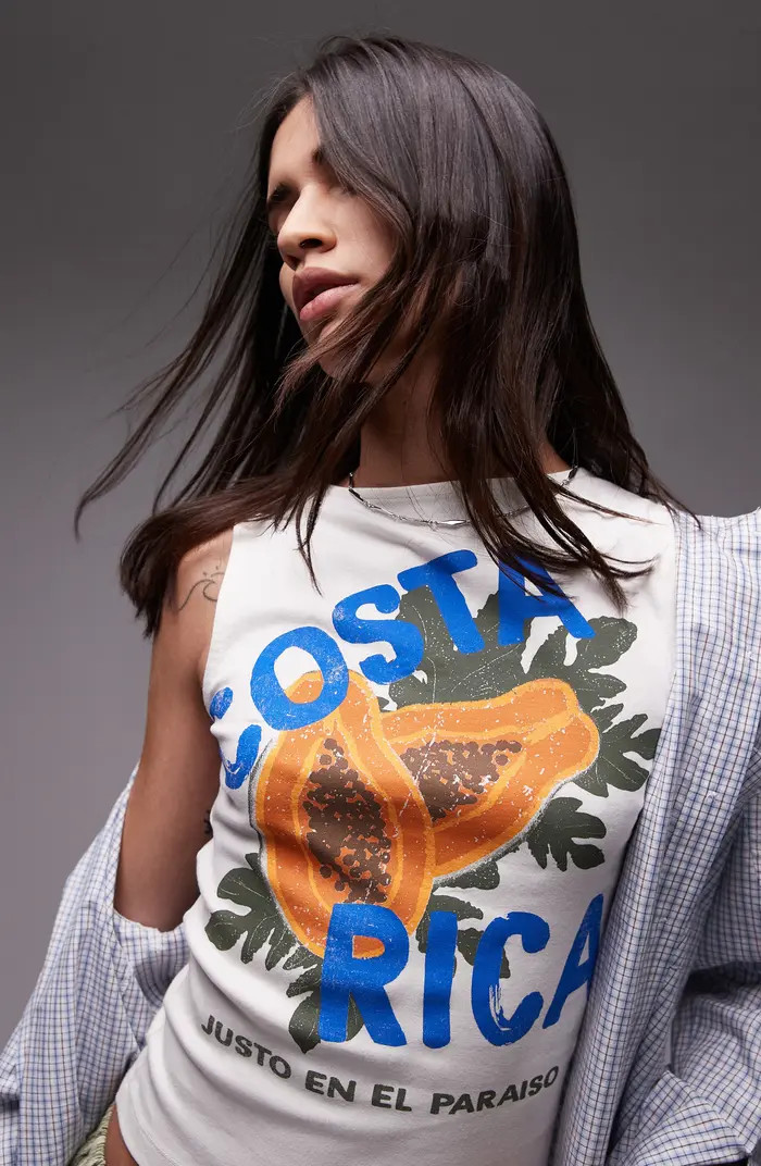 Topshop Costa Rica Cotton Graphic Tank | Nordstrom | Nordstrom