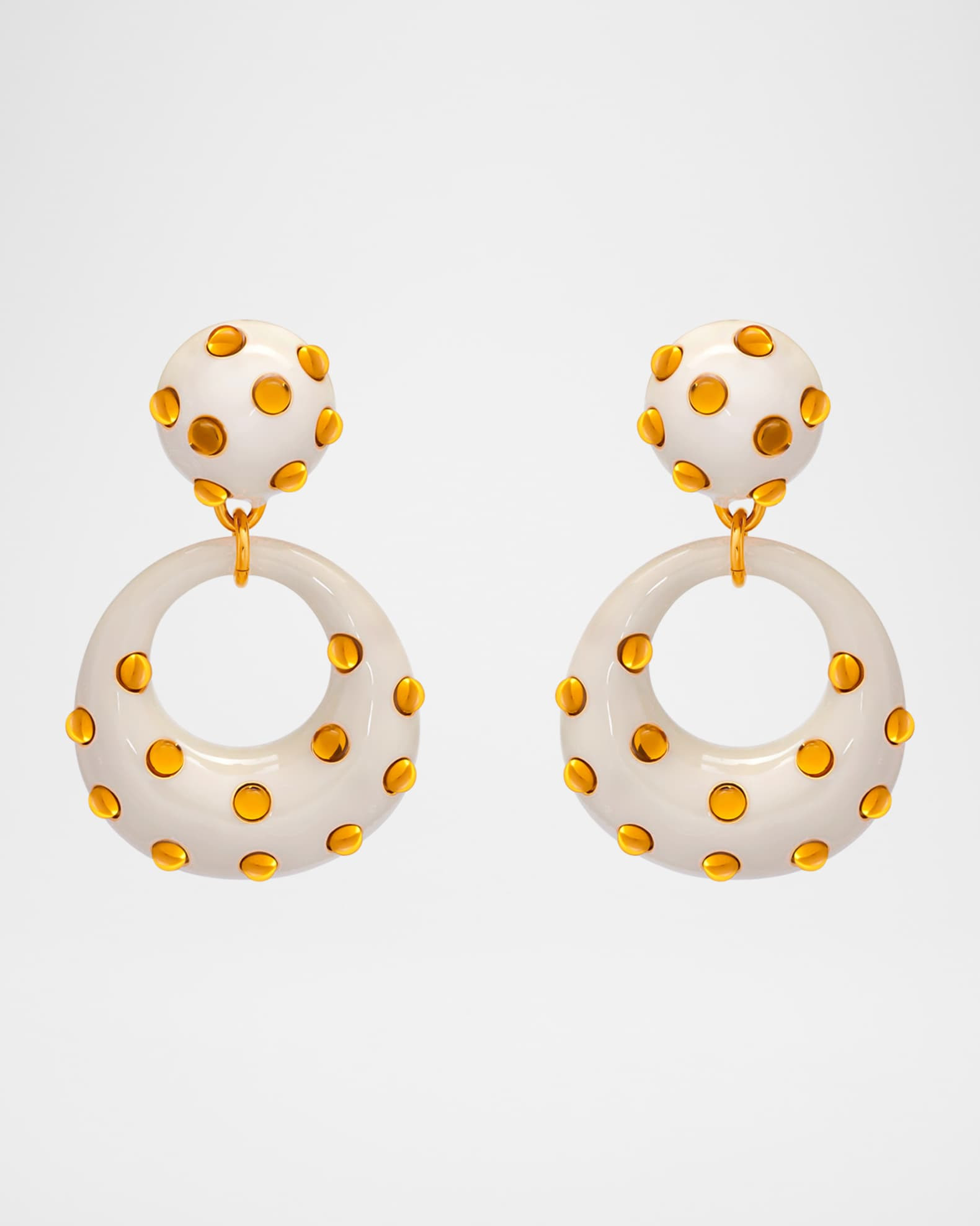 Cabochon Enamel Doorknocker Earrings | Neiman Marcus