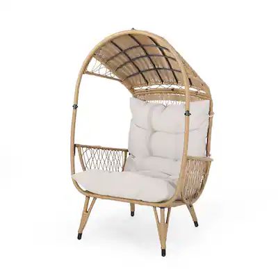 Malia Outdoor Cushioned Wicker Basket Chair by Christopher Knight Home | Bed Bath & Beyond