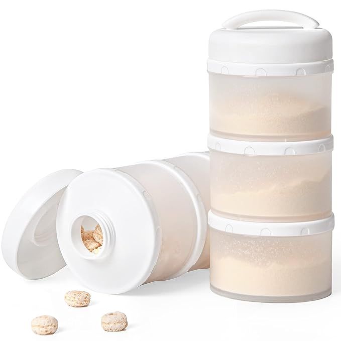 Termichy Stackable Formula Dispenser Portable Milk Powder Container, 2 Pack, White | Amazon (US)