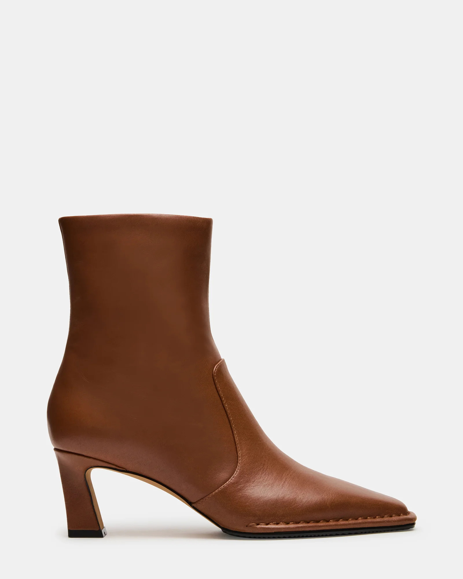 FARE Tan Leather Square Toe Women's Ankle Boot | Steve Madden (US)
